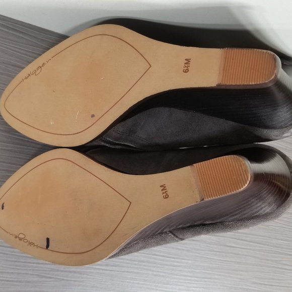 Halogen Selbi Almond Toe Wedge Bootie, Grey Suede, Womens Size 6.5 M - Picture 9 of 10